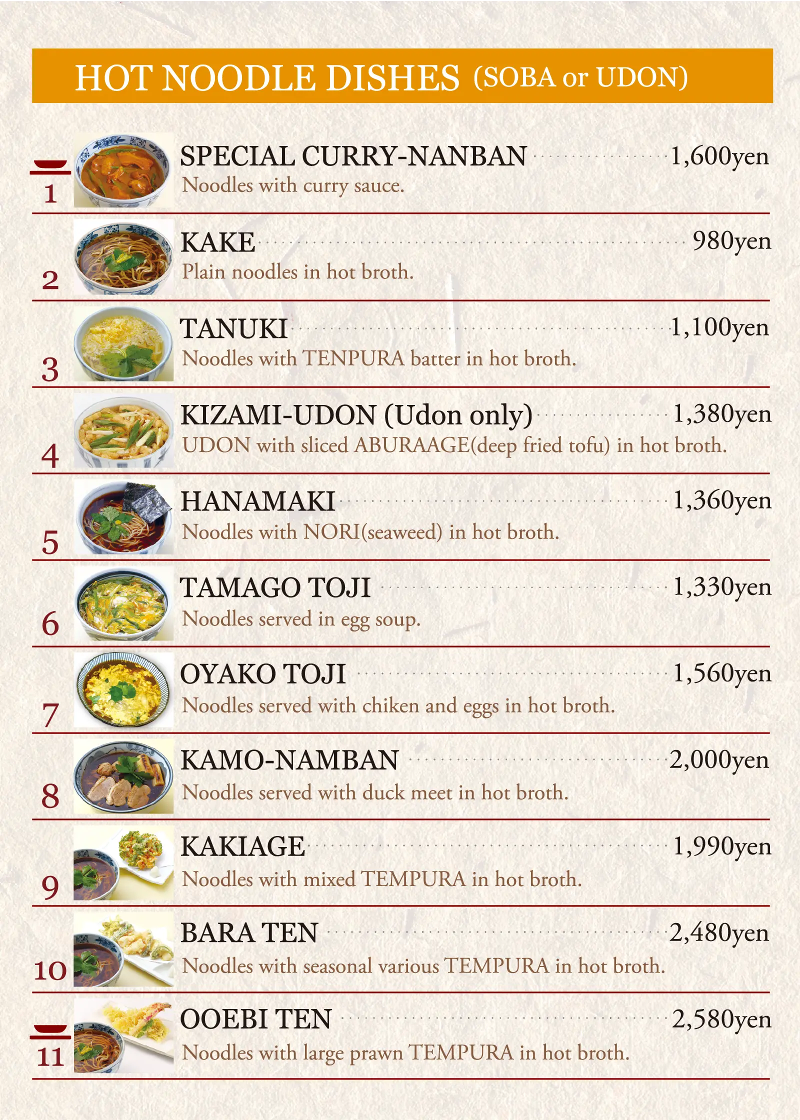 萬寿庵の温かいそば